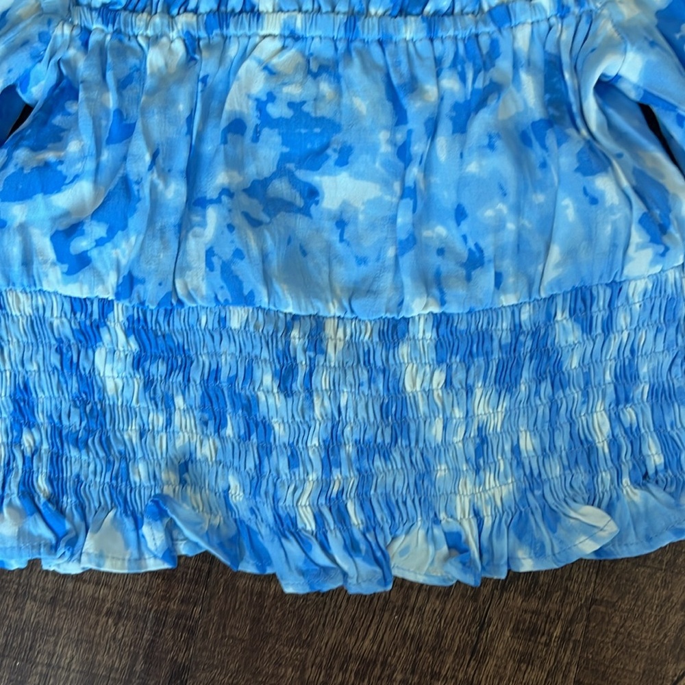Faithfull the Brand willow roos tie dye blue crop top sweetheart neckline bodice - Picture 10 of 10